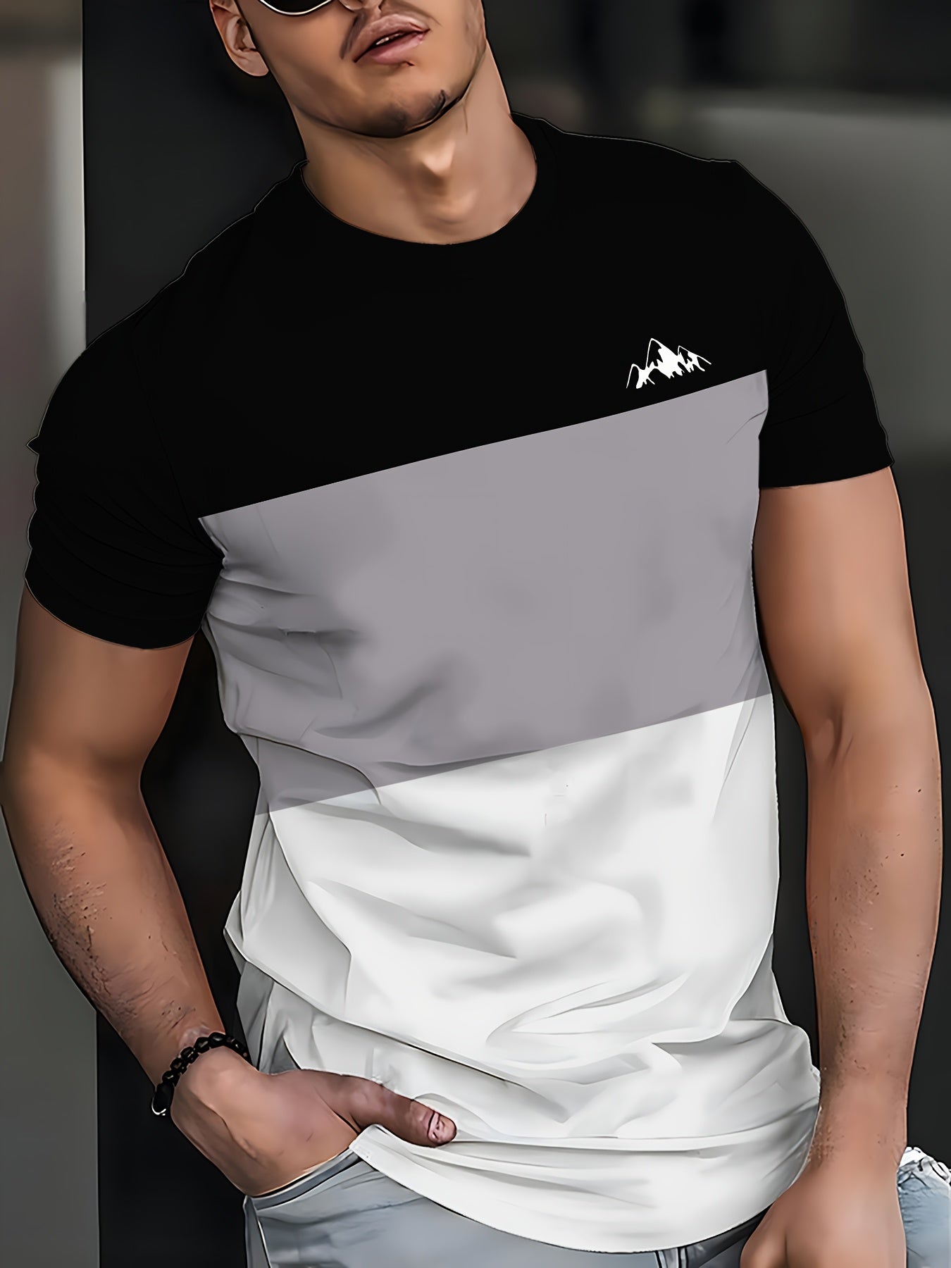 Men'S New Striped Quick-Dry T-Shirt, Featuring 3D Printing, a Round Neck, Mesh Fabric, Short Sleeves, Perfect for Casual Wear And Fitness.