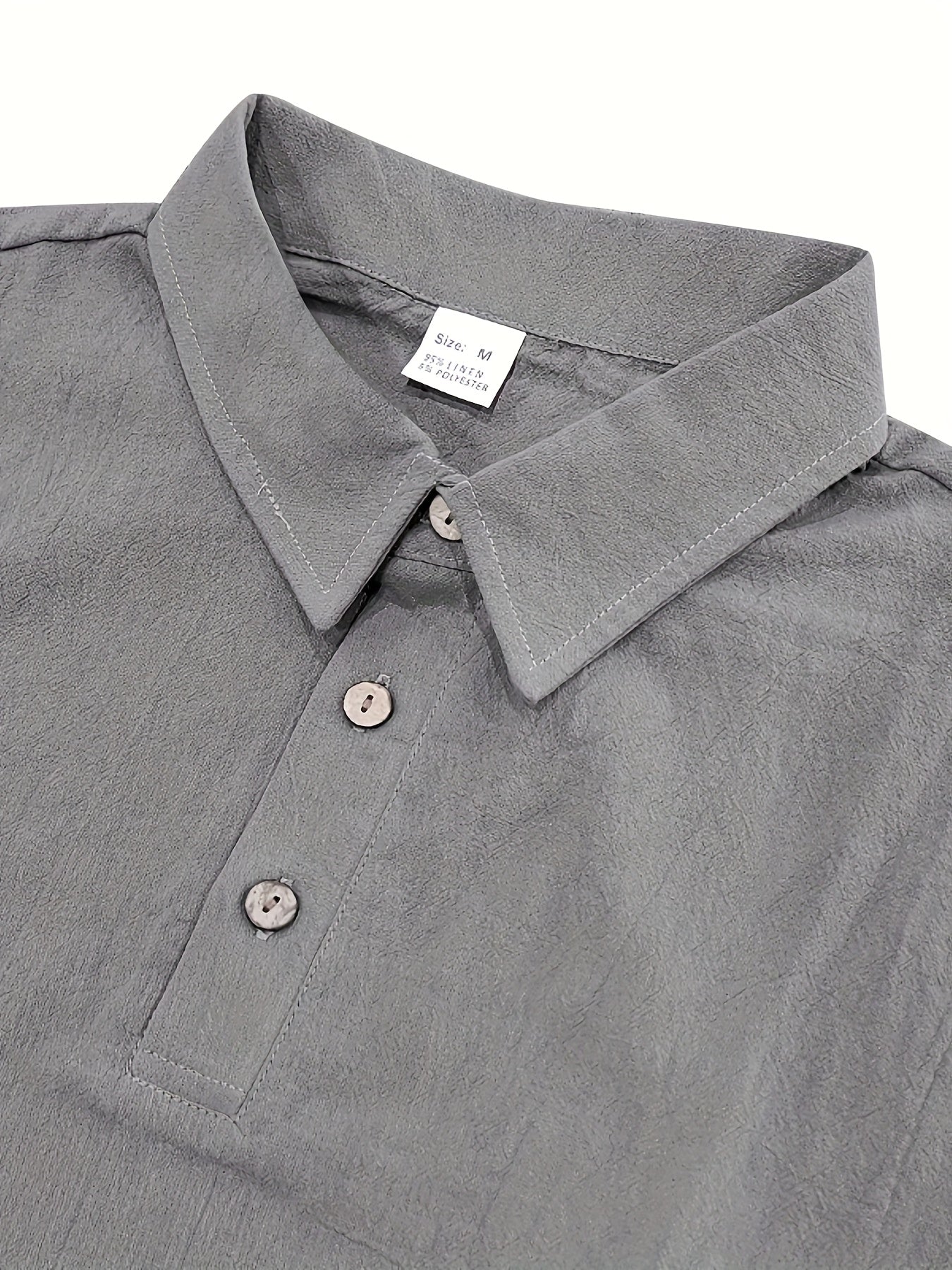 Essential for a Cool Summer! Men's Linen Shirt & Shorts Set, Comfortable Casual Outing Choice - Simple Beach Vacation Style Solid Color Linen