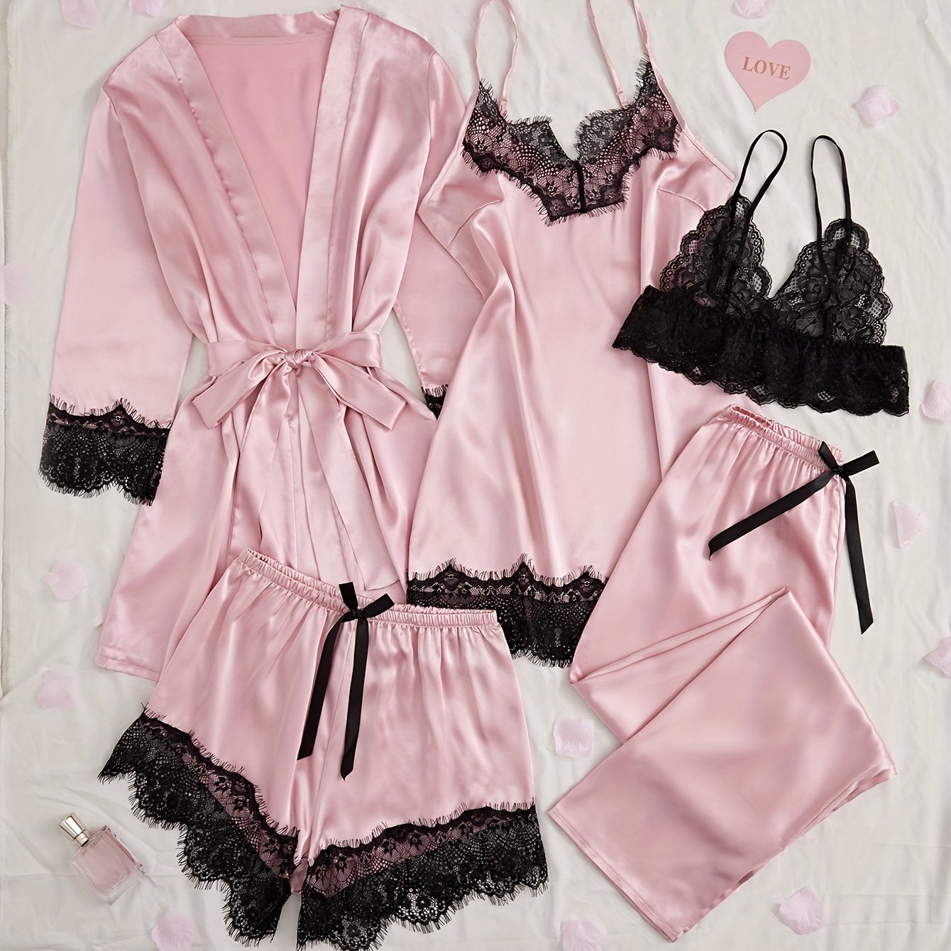 Ice Sensation Color Ding Lei Contrast Lace Patchwork Multi-Piece Set