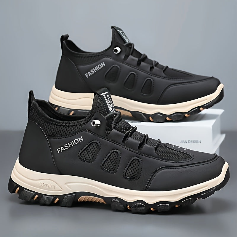 Men's Breathable Running Shoes - New Spring and Autumn Comfortable Casual Sports Shoes, Suitable for All Four Seasons, Soft Sole Anti-slip Shock Absorption Hiking Shoes, Suitable for Men's Outdoor Activities