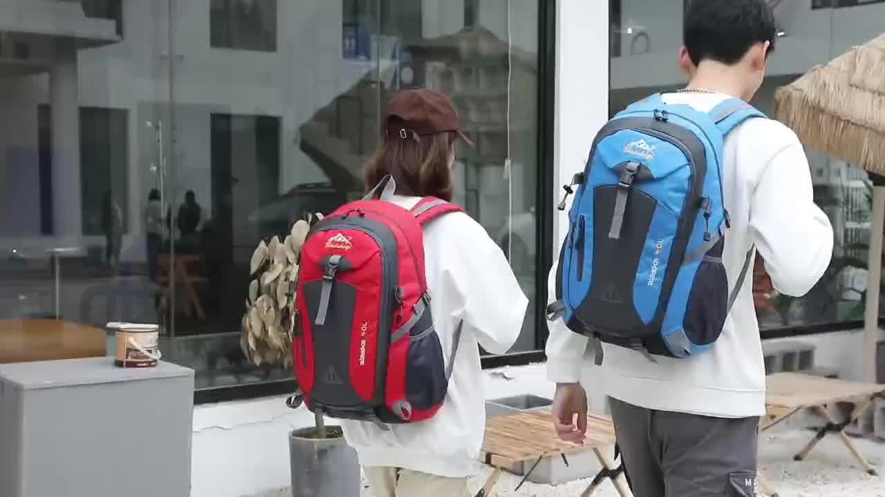 40L Black Oxford Backpack for Hiking, Travel & Outdoor Adventures - Lightweight, Durable with Adjustable Straps, Design, Perfect for Camping, Cycling & Student Use