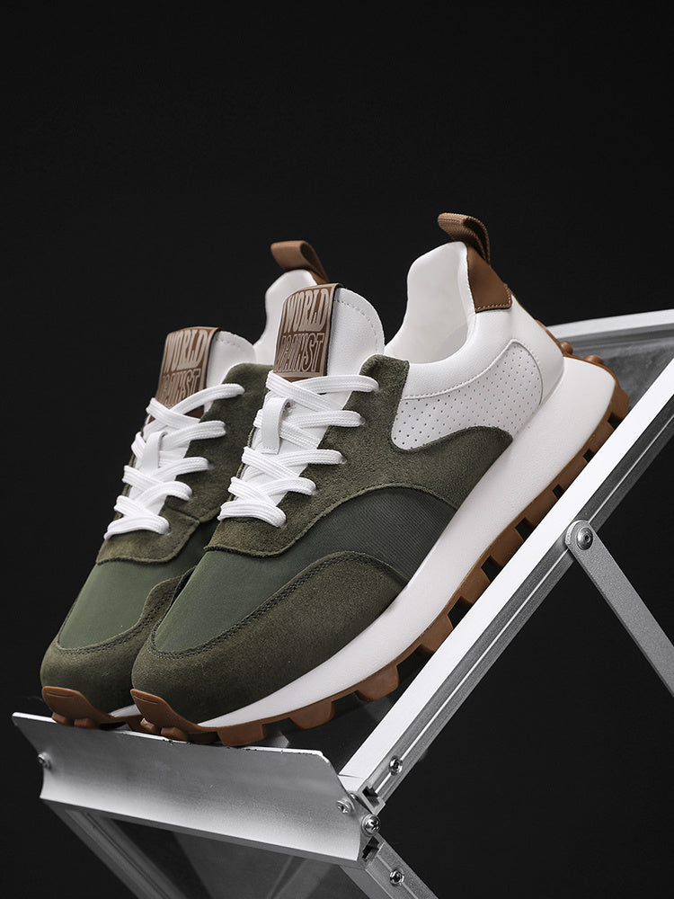 2025 Spring Men'S Breathable Low-Top Sneakers - Thickened Cushioned Rubber Sole, Men'S New Breathable Mesh Platform Dad Shoes Casual Height Increase Sports Shoes