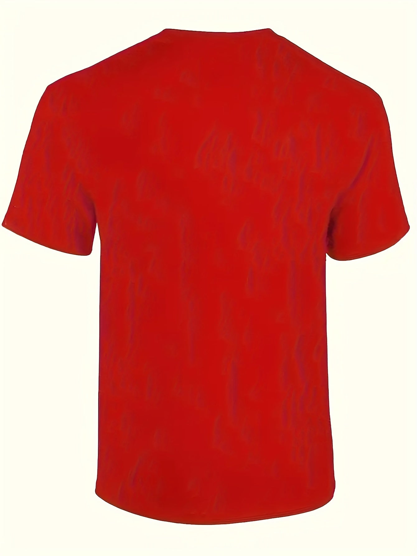 1pc Men'S Casual Cotton Blend T-Shirt with Letter Print, Round Neck, Regular Fit for Summer - Black, Navy, Red