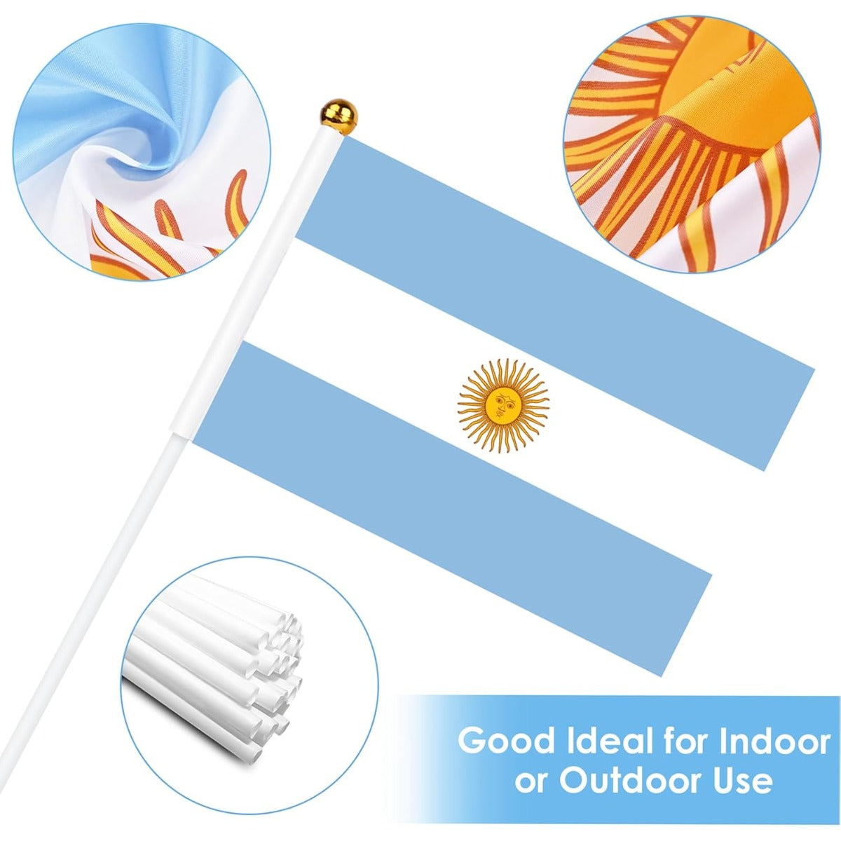 10pcs Argentine Flag Decorations Polyester Cheering Banners