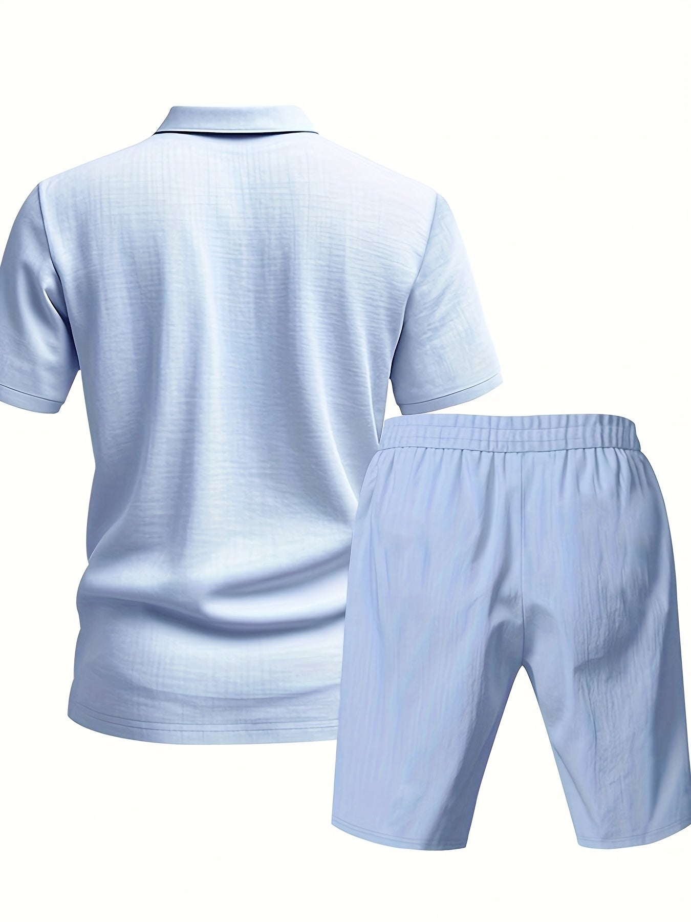Essential for a Cool Summer! Men's Linen Shirt & Shorts Set, Comfortable Casual Outing Choice - Simple Beach Vacation Style Solid Color Linen
