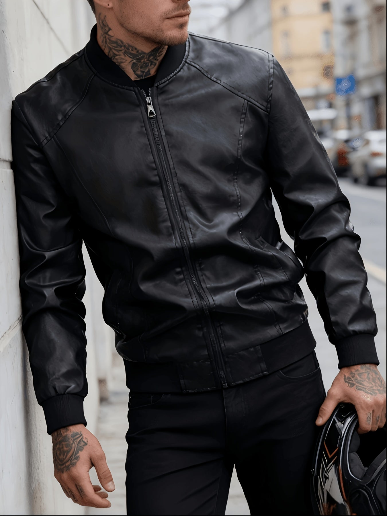 Men's Classic Baseball Collar Jacket - Retro Skinny Fit Outerwear