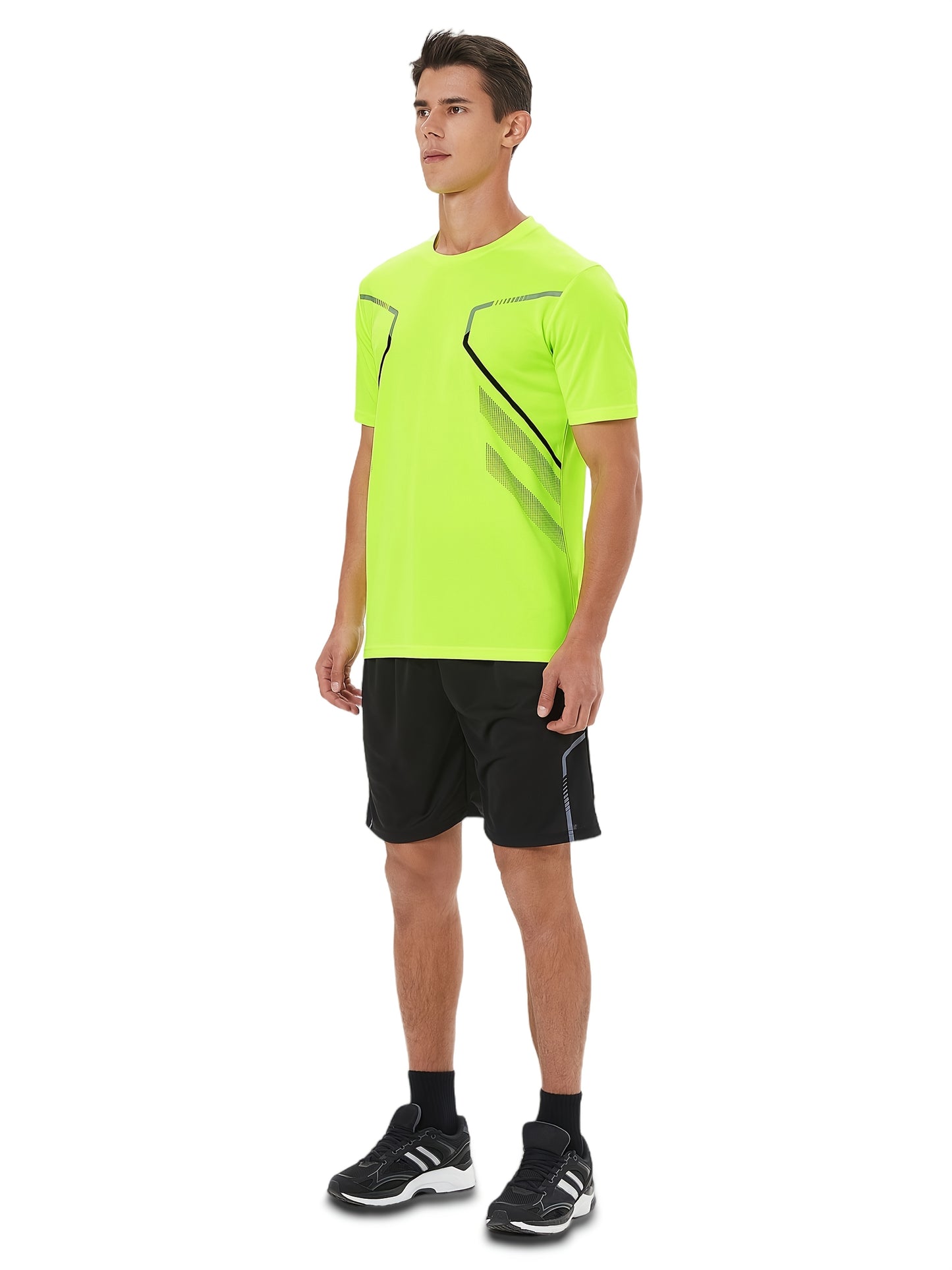 2pcs Men's Running Sportswear Set Summer Ice Sliky Fiber Fabric Quick-Dry Sweat-Absorbent Fitness Casual Short Sleeve Shorts Outfit
