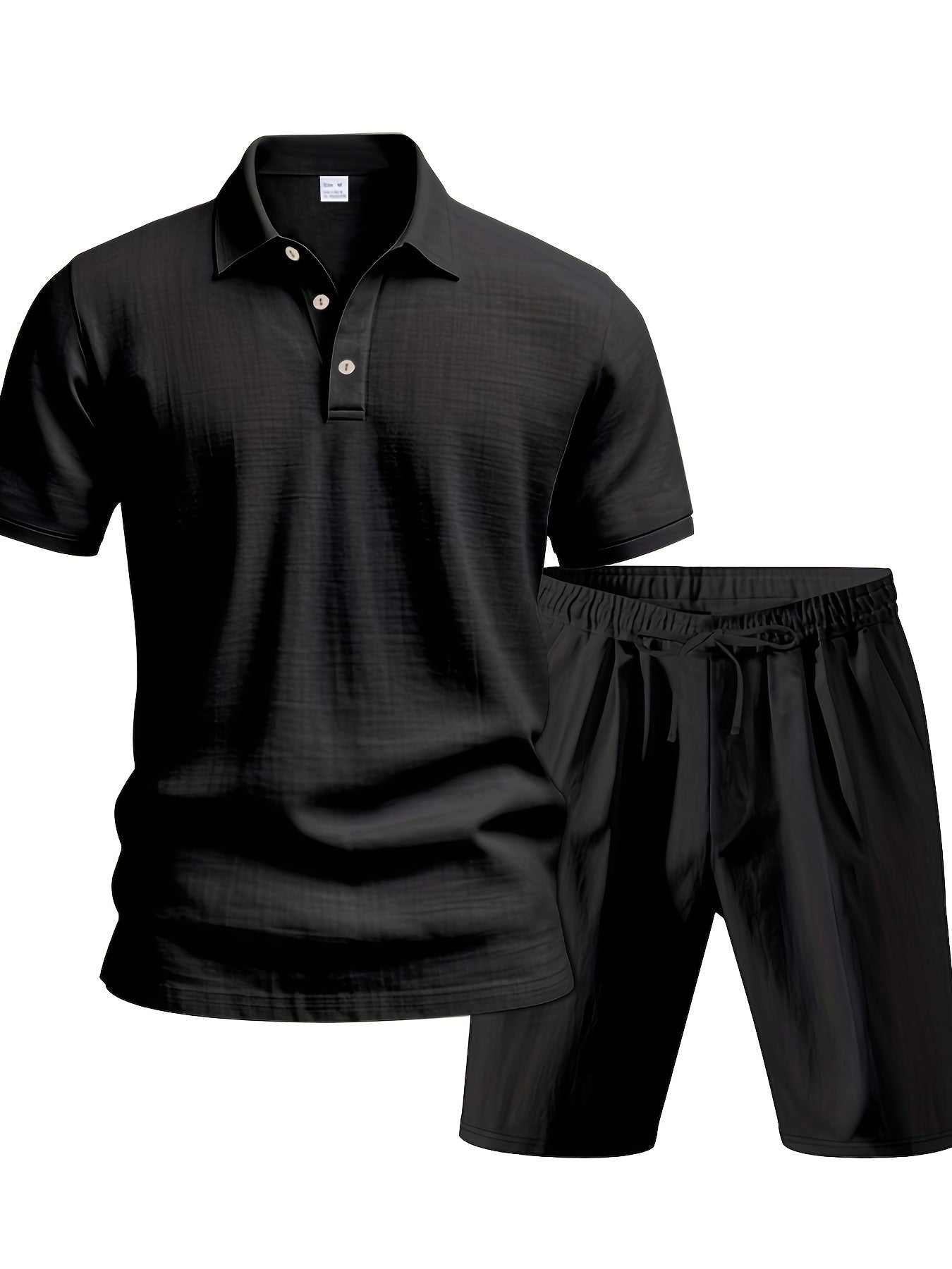 Essential for a Cool Summer! Men's Linen Shirt & Shorts Set, Comfortable Casual Outing Choice - Simple Beach Vacation Style Solid Color Linen