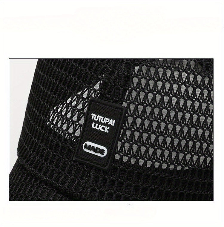 2pcs Unisex Quick-Dry Mesh Baseball Caps - Breathable, Adjustable Summer Sun Hats with Large Brims for Outdoor Activities, Black & Gray Textured Design
