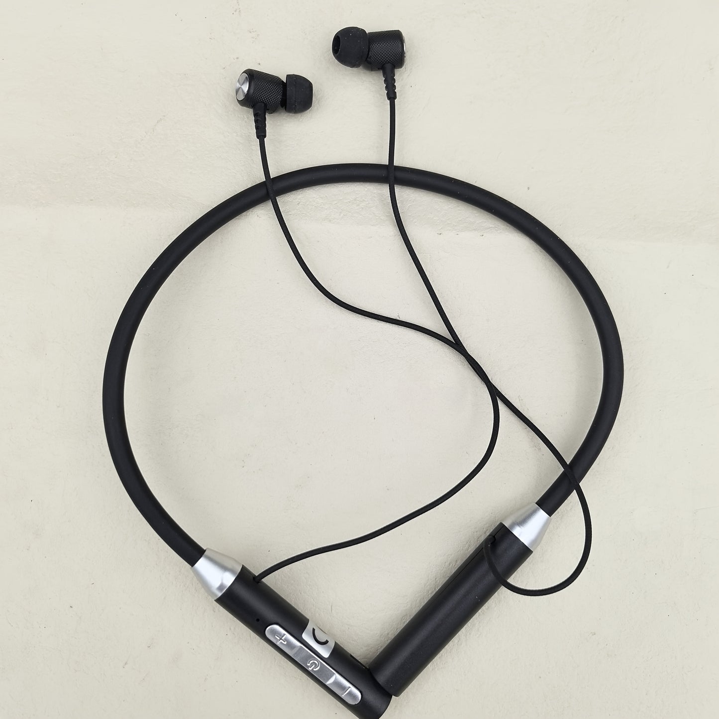 Latest Popular Neck Hanging Wireless Earphones with Digital Display - Ultra Long Standby Time, Noise Isolation, Rechargeable Lithium Battery, Volume Control Buttons, Black and Silver Design, Ideal for Adults, Standby Time: 20