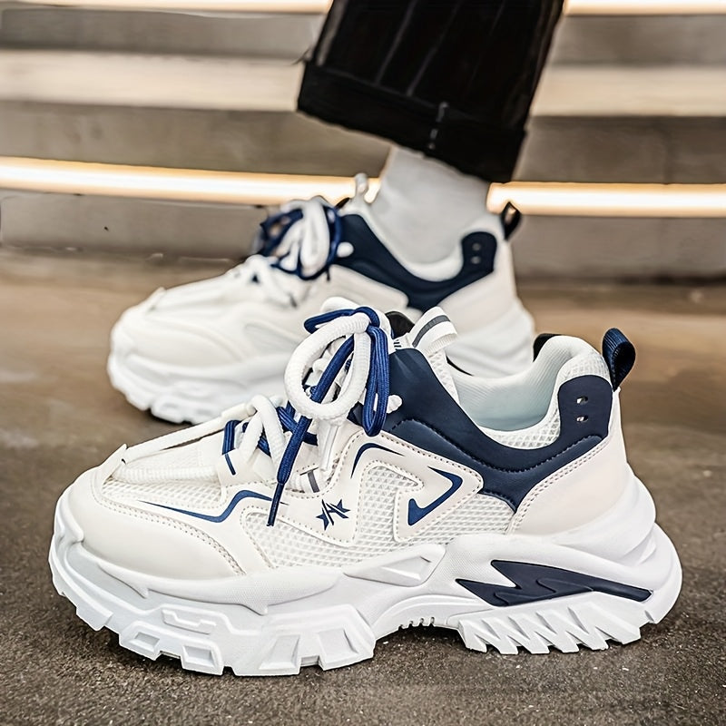 Men'S Athletic Shoes on, Stylish Thick-Soled Sneakers, Casual And Sporty Elevated Breathable Mesh Shoes, Low-Top Lace-Up Active Footwear, Comfortable Men'S Sports Shoes for All Seasons.
