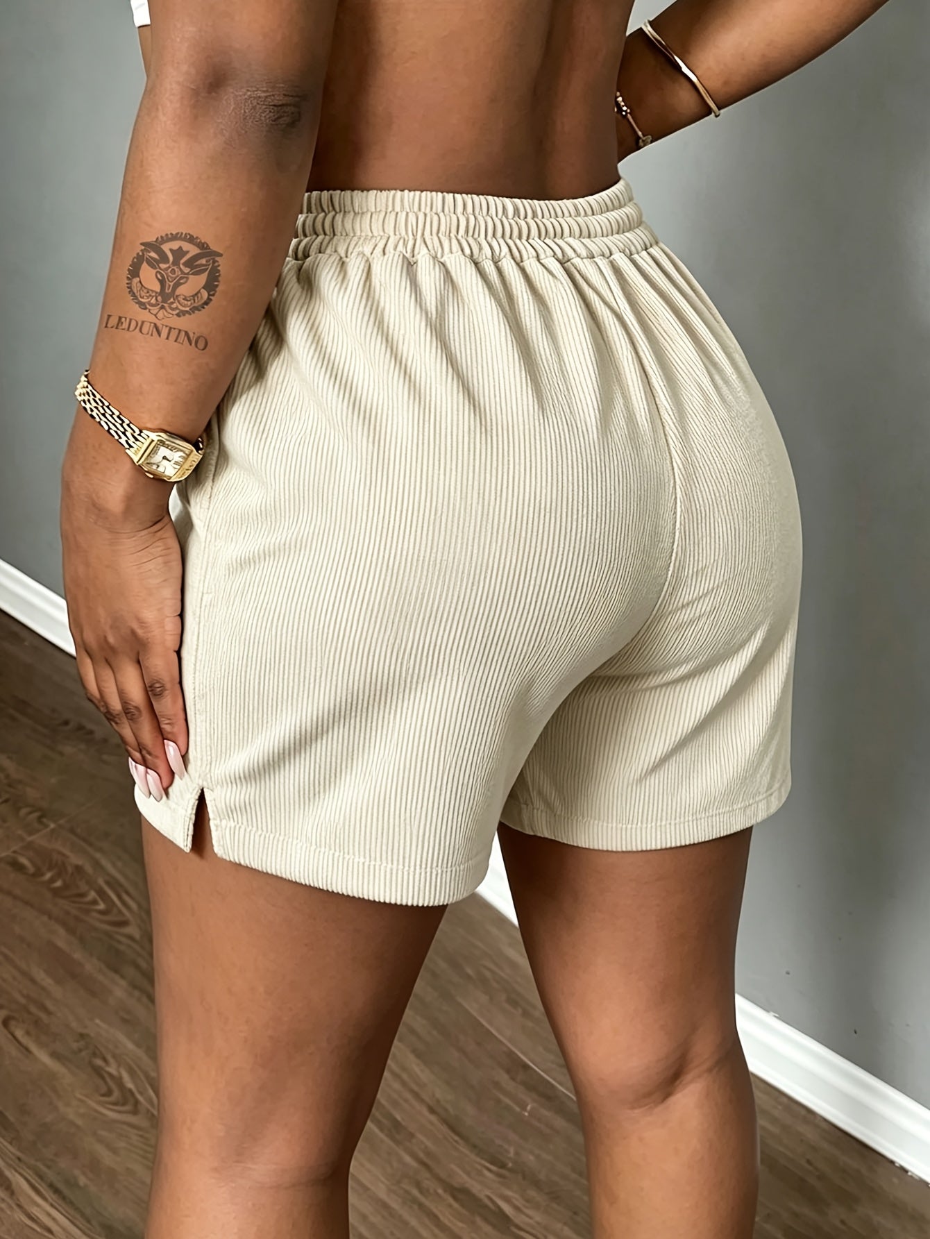 Women’s Summer Casual Corduroy Shorts with Drawstring Waistband