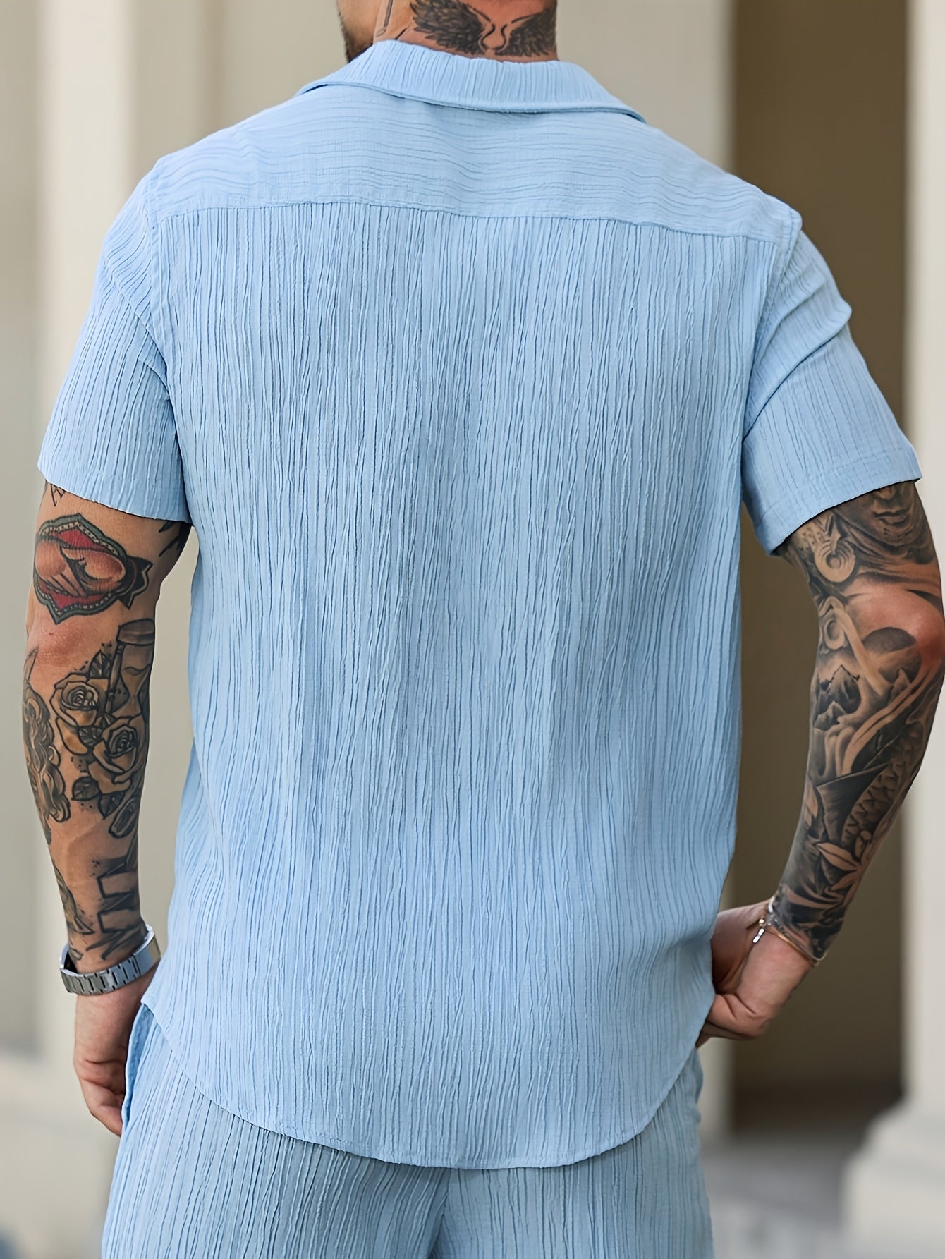 Men's Casual Summer Solid Color Polo Short Sleeve Shirt