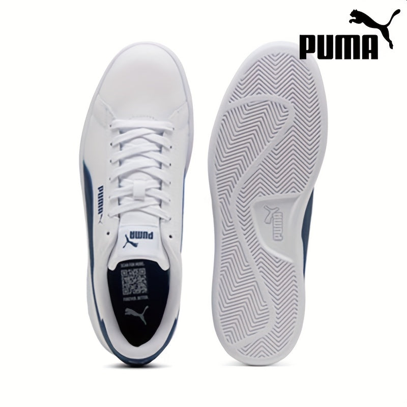 PUMA Unisex Low-Top Sneakers - White Navy Blue, Lace-Up Casual Shoes with Cushioned Rubber Sole for Everyday, Gym, Office - All-Season Men's Women's Athletic Footwear, Gym Footwear, Sporty Look, Durable Footwear