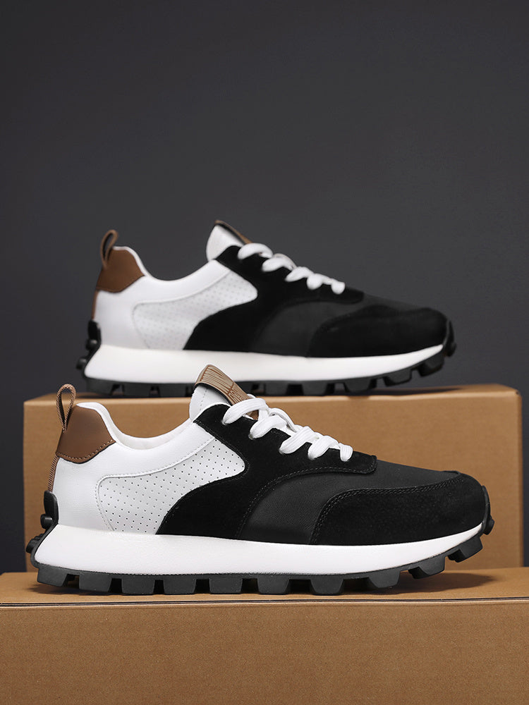 2025 Spring Men'S Breathable Low-Top Sneakers - Thickened Cushioned Rubber Sole, Men'S New Breathable Mesh Platform Dad Shoes Casual Height Increase Sports Shoes