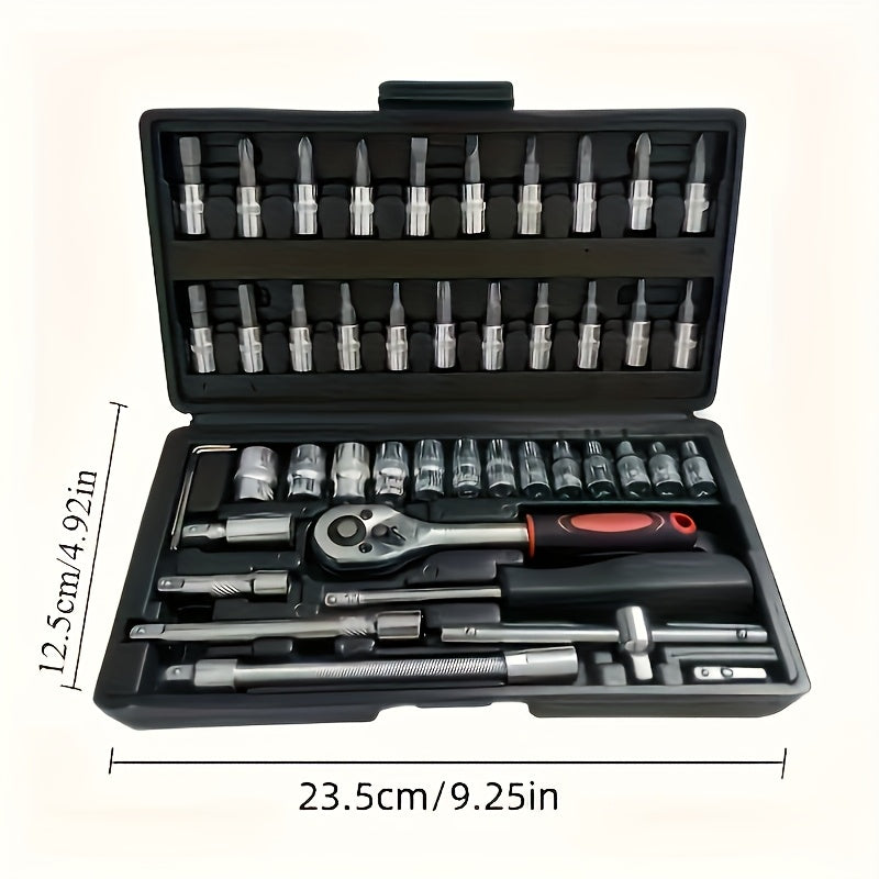 Multifunctional Car Repair Tool Set | High-Hardness Chrome Vanadium Steel, Universally Applicable for Home and Professional Garages, Mechanical Operation