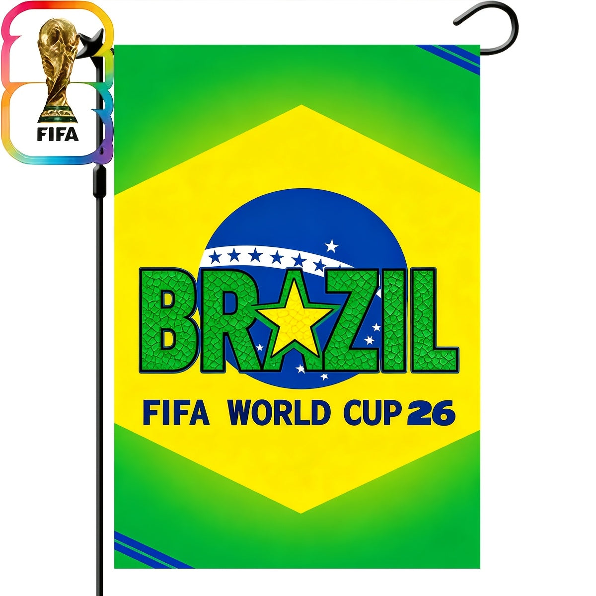 Brazil World Cup Linen Outdoor Flag - Multipurpose Garden Decor