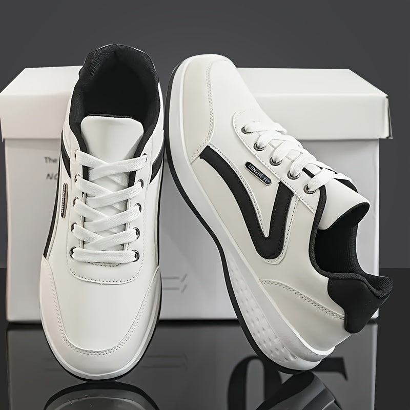 Men'S Classic British Style Casual Business Shoes - All-Season Solid Geometric Pattern, Low Top Lace-Up, Round Toe, Faux Upper, Fabric Inner, EVA TPR Sole, Comfortable Minimalist Design for Daily Outdoor Use, Everyday Com