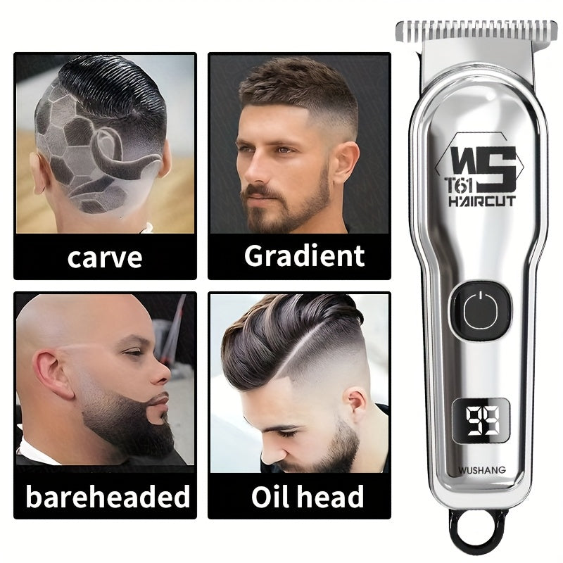 Electric Hair Clipper for Home Use, Electric Razor, Carving Trimmer, Bald Head Tool, Electric Shaver for Adults, Includes Four Combs, USB Rechargeable, Perfect Haircutting Tool - ayq