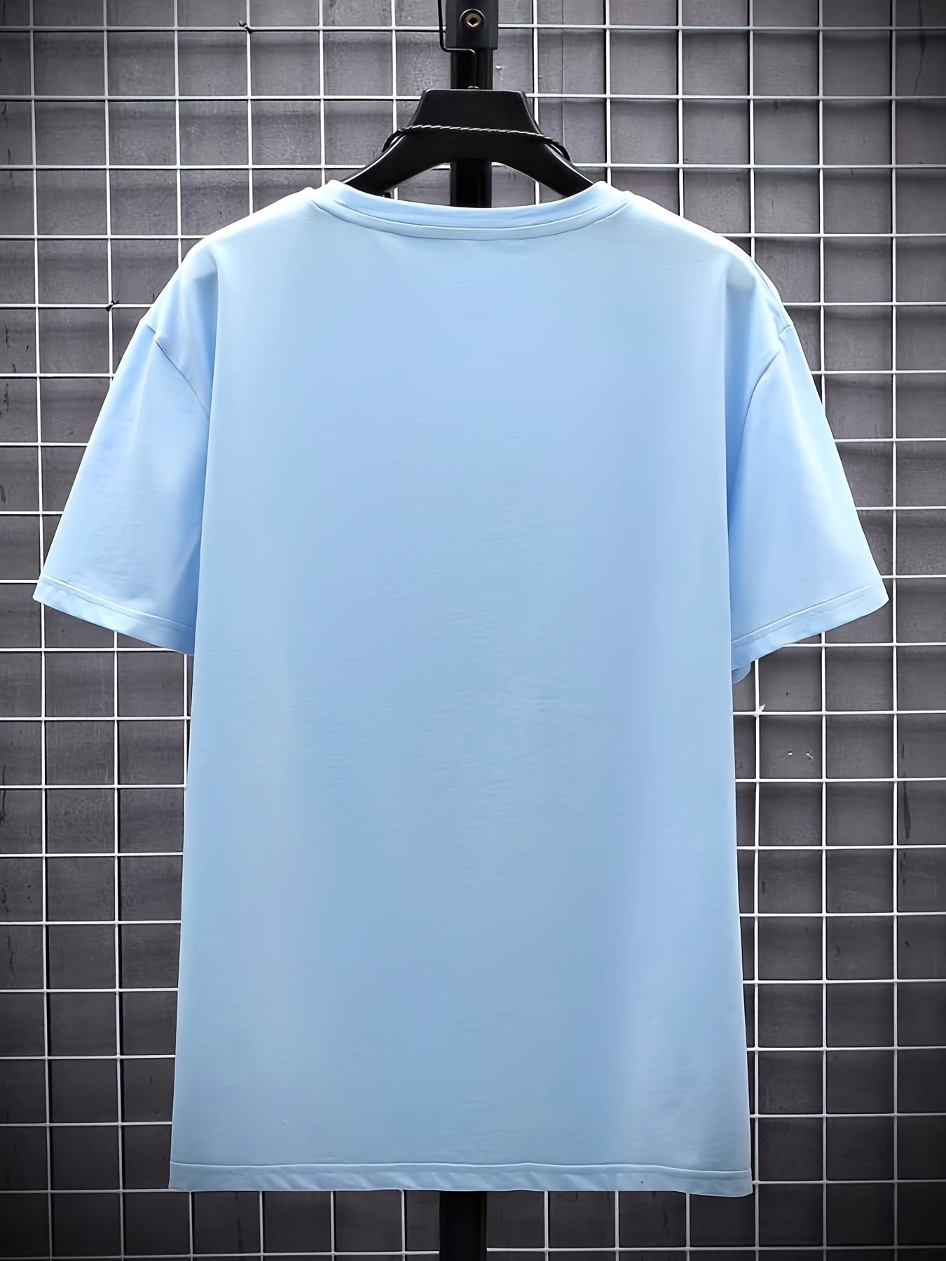 Men'S V-Neck Short Sleeve T-Shirt - Lightweight Breathable, Casual Fit, Solid Black, Perfect for Summer, High-Quality Knit Fabric, Everyday Tshirt Casual Style Comfortable Fit