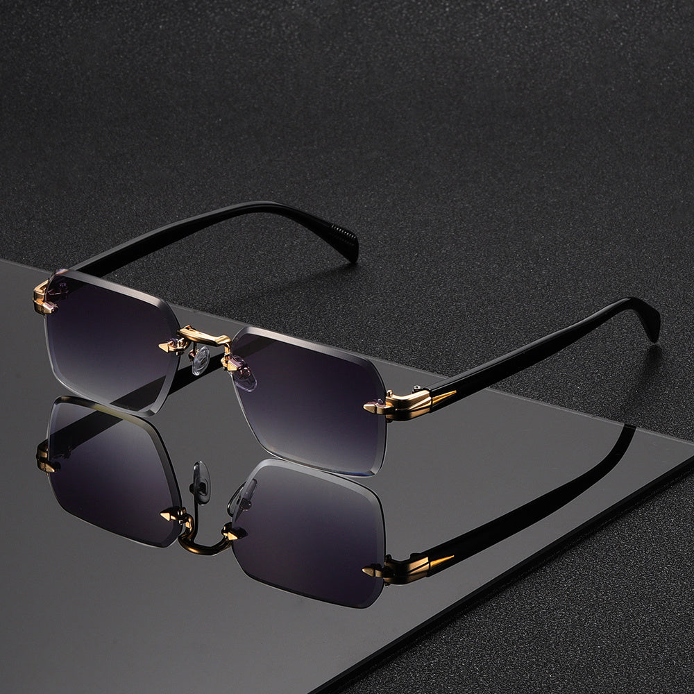 A New Style of Frameless Square Glasses for Men, Featuring a Trendy And Unique Design Suitable for Street Photography.