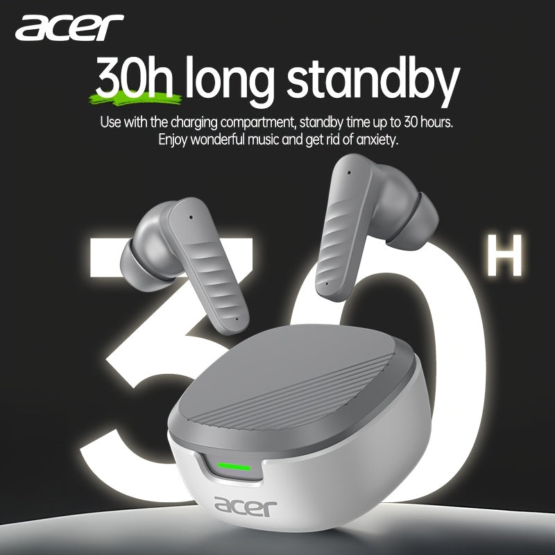 30h Wireless Earbuds Acer OHR503 Mini Sport Wireless Earbuds | Wireless Stereo, Long 30h Standby, Noise-Canceling, Comfortable Wear | Universal Fit, Latest Model, Touch Control