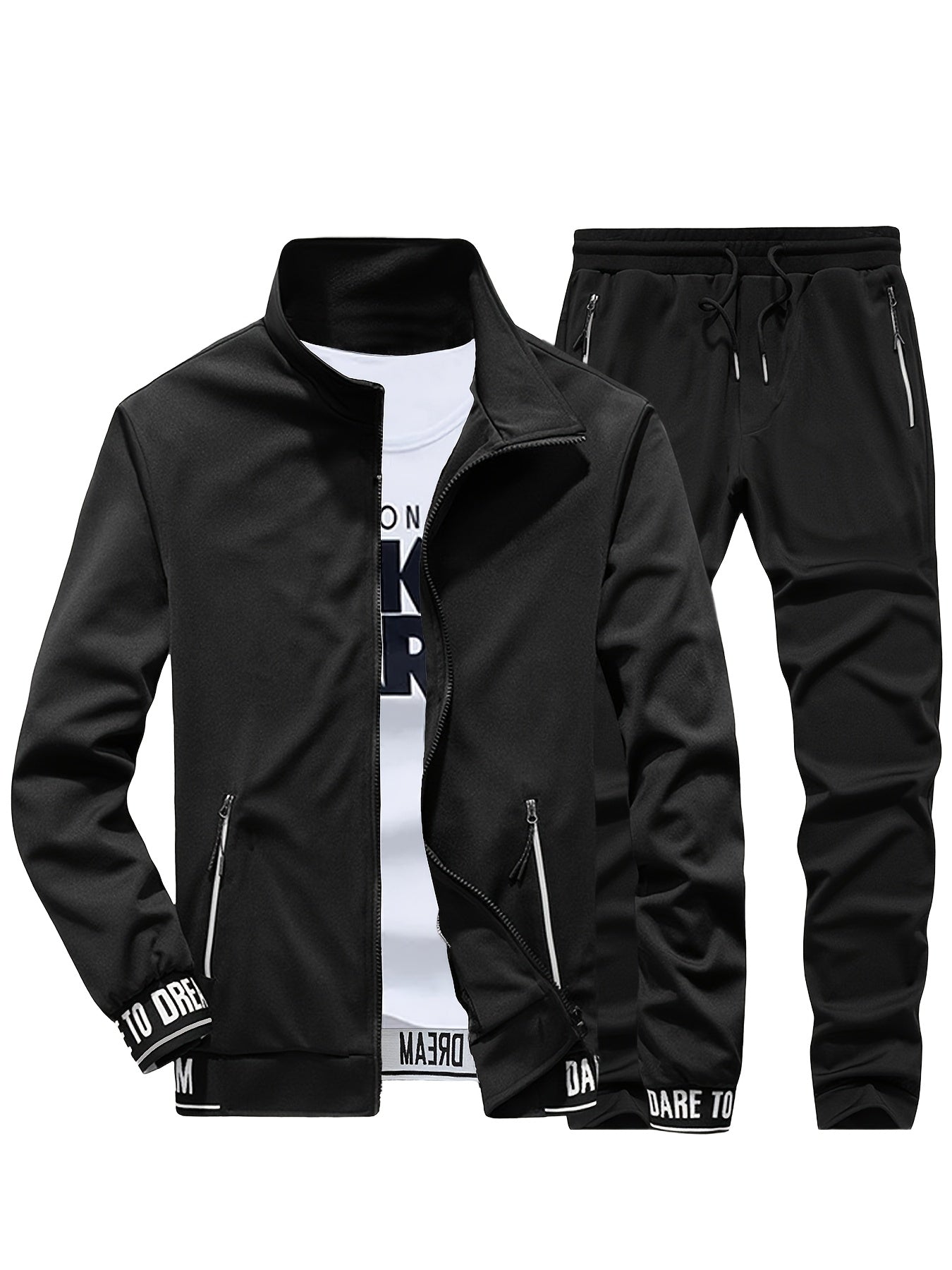Spring and Autumn Outdoor Men's Sports Casual Suit with Jacket and Pants Two-Piece Set