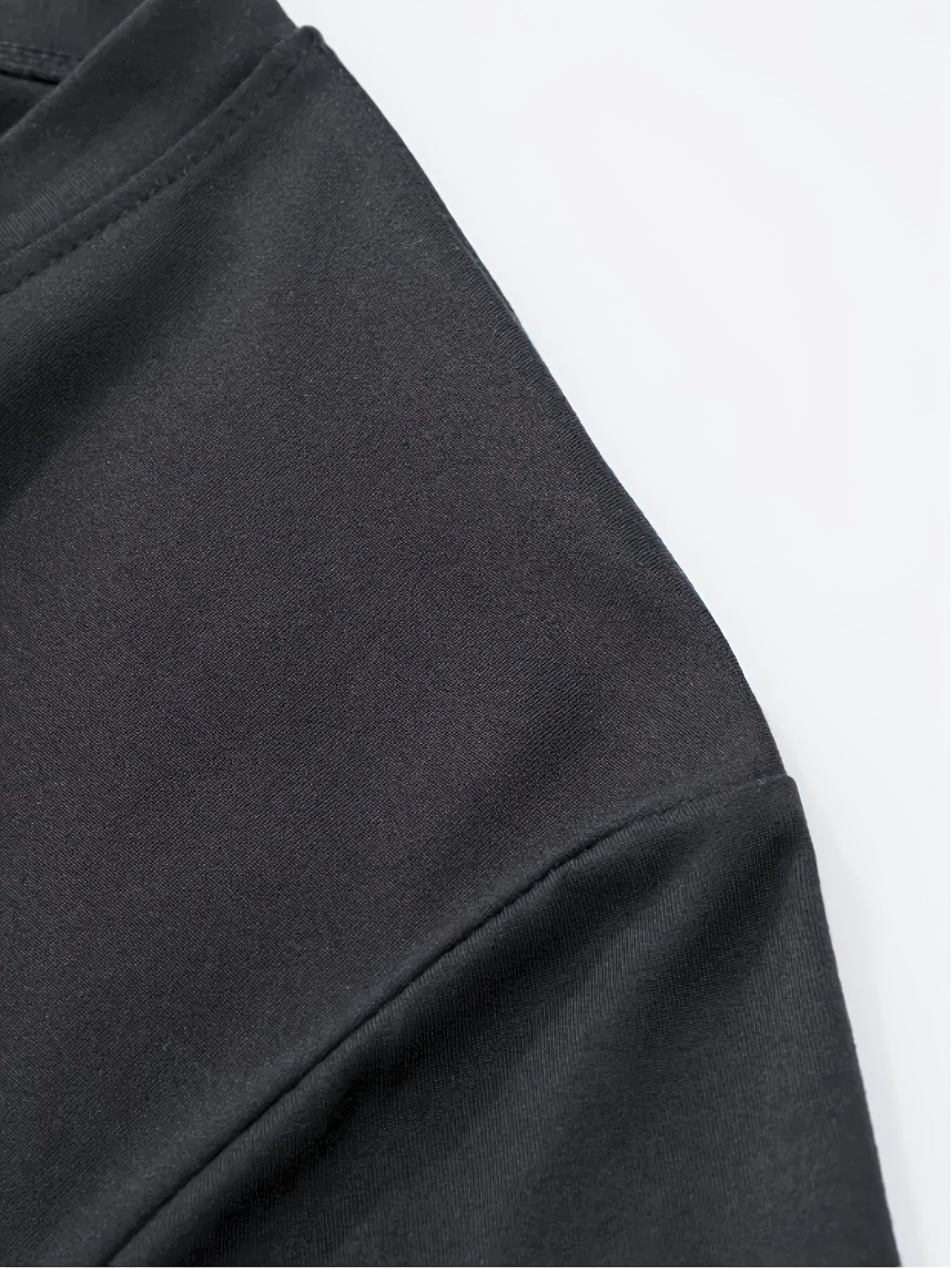 Men'S V-Neck Short Sleeve T-Shirt - Lightweight Breathable, Casual Fit, Solid Black, Perfect for Summer, High-Quality Knit Fabric, Everyday Tshirt Casual Style Comfortable Fit