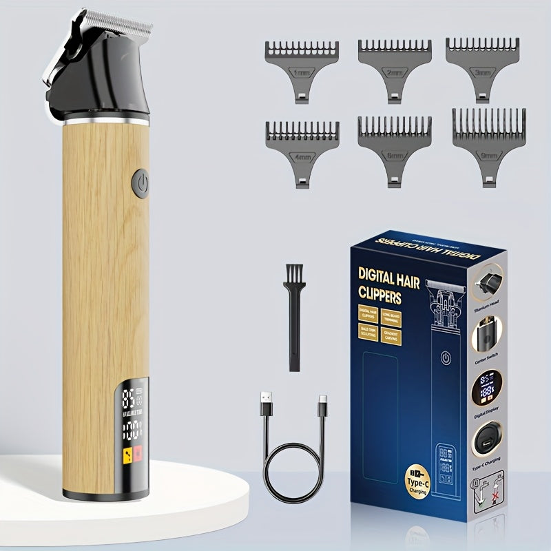 Men's Hair Trimmer, Hair Salon Electric Hair Clipper, USB Fast Charging, Men's Shaver, Shaving Scissors, Home Hairdressing Tools, Men's Facial, Comes with 6 Size Limit Combs, Surprise Gifts - ayq