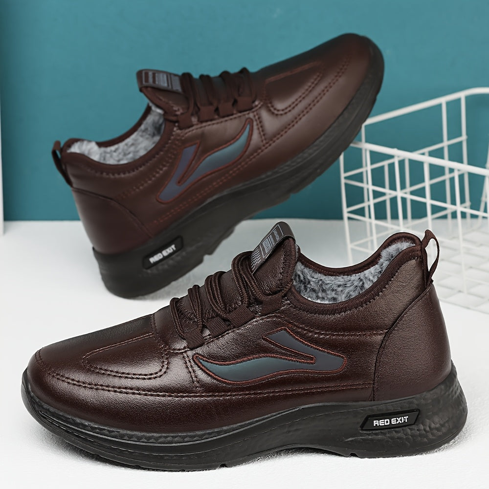 New Winter Men's Versatile Casual Sports Shoes with Fleece Lining, Warm and Comfortable Soft Sole Sneakers