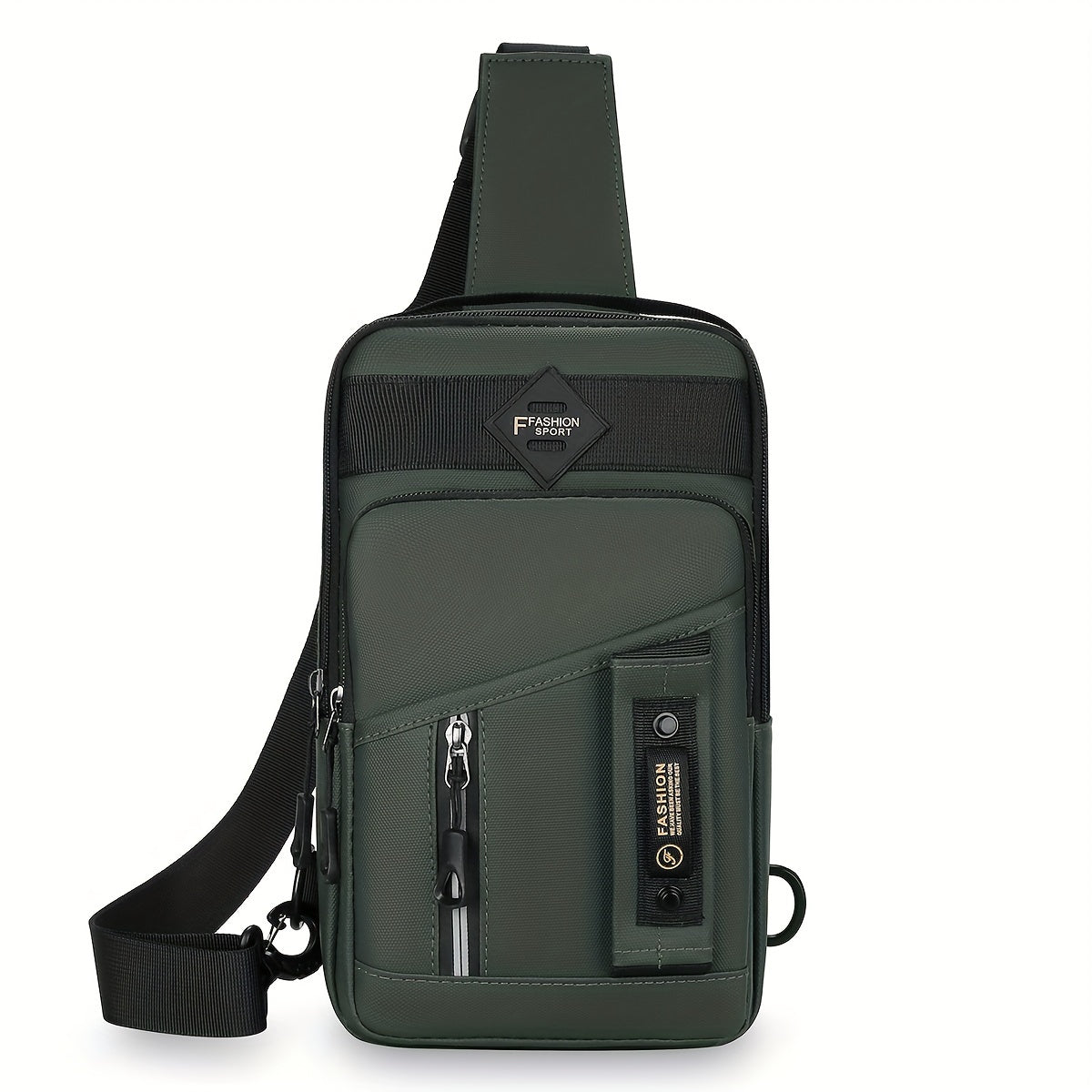 1pc Men's New Large Capacity Bag, Multilayer Storage Crossbody Bag, Trendy Fashion Chest Bag