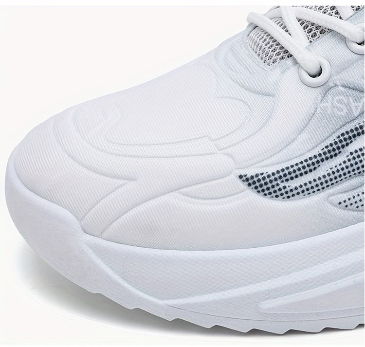 Men's Sneakers - Lightweight Cushioned Platform Sneakers with Lace-Up Closure, Non-Slip PVC Sole - Breathable Gym, Running, Casual Shoes in Grey/Black colorway - for Everyday Light Hiking, Gym Shoes