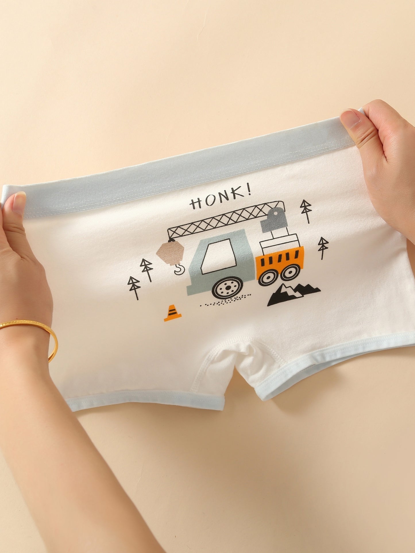 Boys' Regular Fit Cartoon Briefs 4-Pack with Cotton Stretch