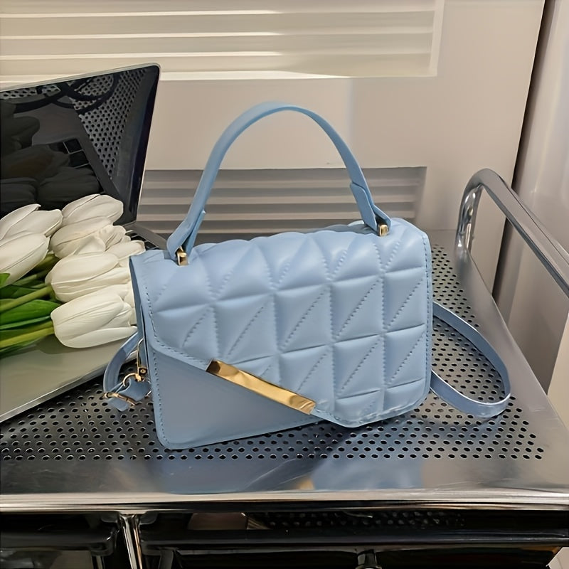 1pc Stylish Quilted Crossbody Bag for Women - Adjustable Strap & Magnetic Clasp Closure, Lightweight Durable Design for Everyday Work Outings, Multiple Colors Available
