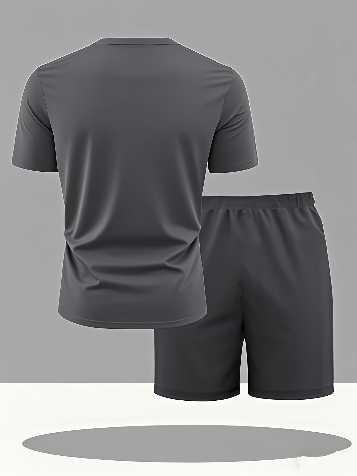 Summer Men'S Casual Sports Short Sleeve T-Shirt and Shorts Set, Comfortable Breathable, Suitable for Outdoor Jogging Running Fitness, Diesel Letter Print Design - 2pcs Set