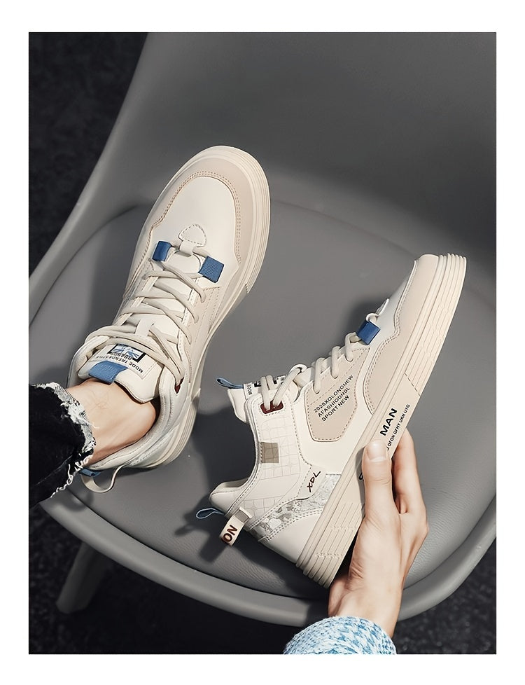 Men's High Top Lace Up Skateboard Shoes, Trendy Non Slip Casual Shoes For All Seasons Outdoor Walking Traveling Party