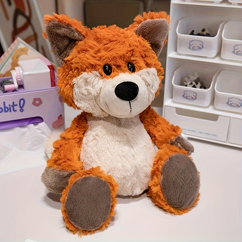 TINICOOCAT 25cm/9.84inch Kawaii Stuffed Animal Toys - Soft Plush Raccoon, Sloth, Red Panda & Fox Dolls with Cute Expressions, Jungle Animal Design, Light Brown/Deep Gray/Orange, Perfect Birthday Christmas Gift for Youngsters,