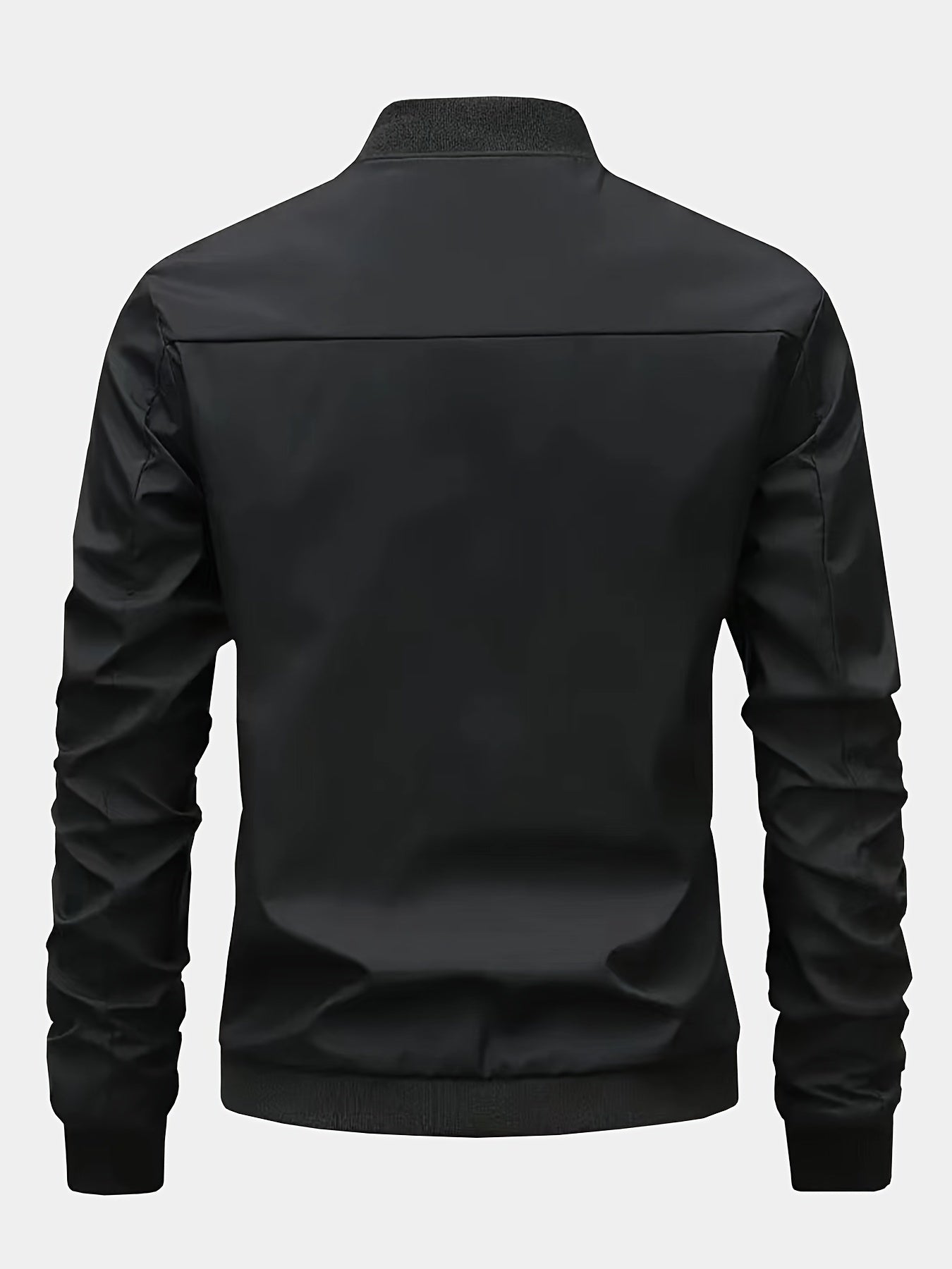 Men's Stylish Windproof Jacket - Solid Color, Stand Collar, Zip-Up with Pockets, Lightweight Polyester for All Seasons, Casual & Outdoor Wear, Allseason Jacket | Zipup Jacket | Polyester Jacket, Windbreaker Jacket