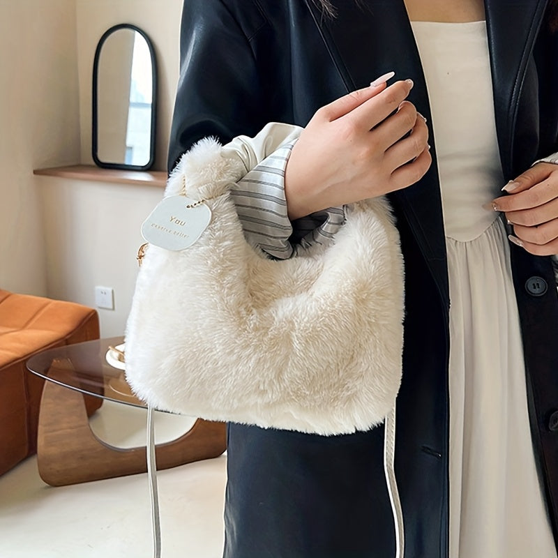 Cute Plush Crossbody Bag for Women, Stylish And Versatile for Autumn And Winter