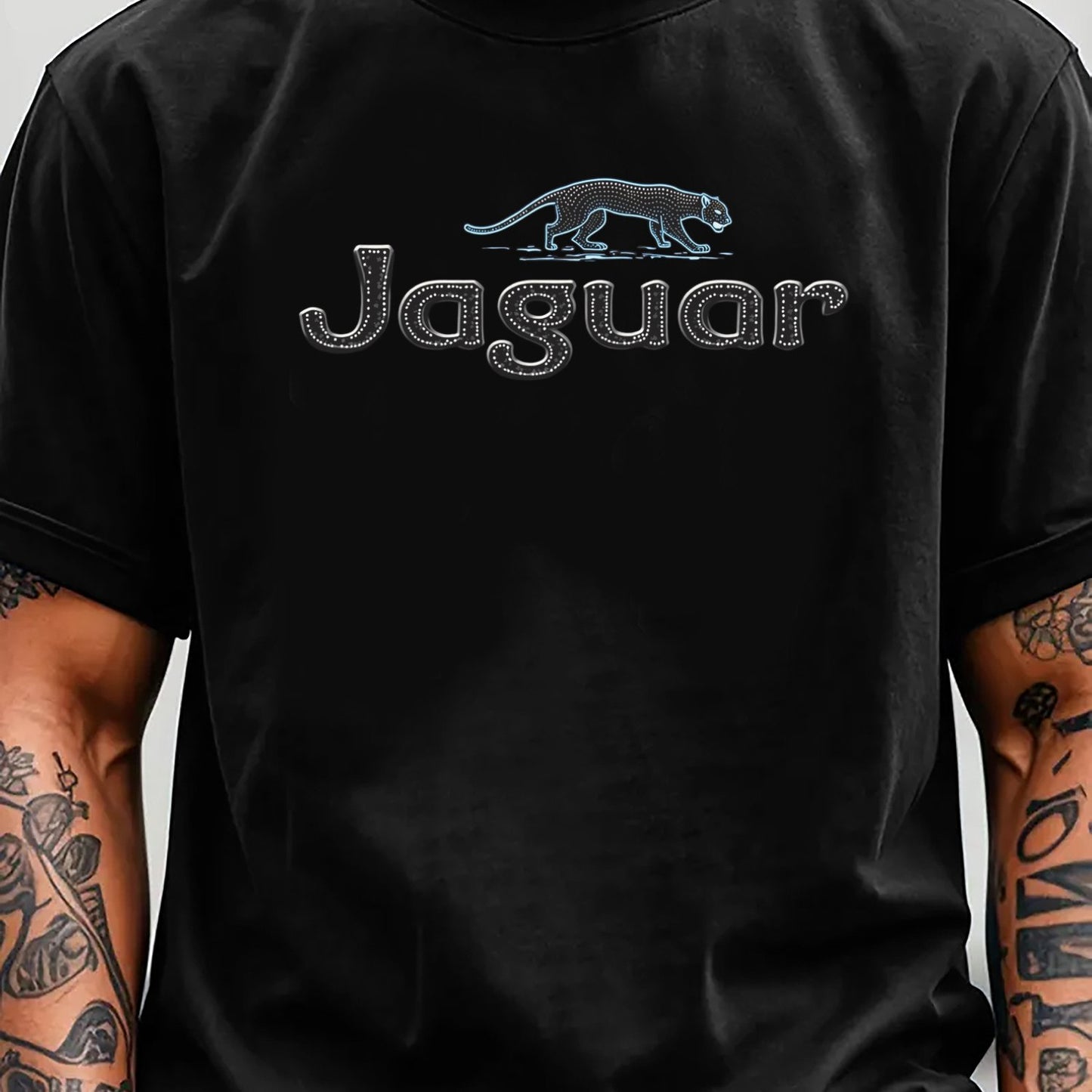 Men'S Jaguar Print Y2K Style T-Shirt - Red, Breathable Comfortable Short Sleeve Crew Neck Tee for Casual Wear, Outdoor Activities, and Everyday Comfort, Everyday Clothing Y2K Fashion Tee Comfortable Fit
