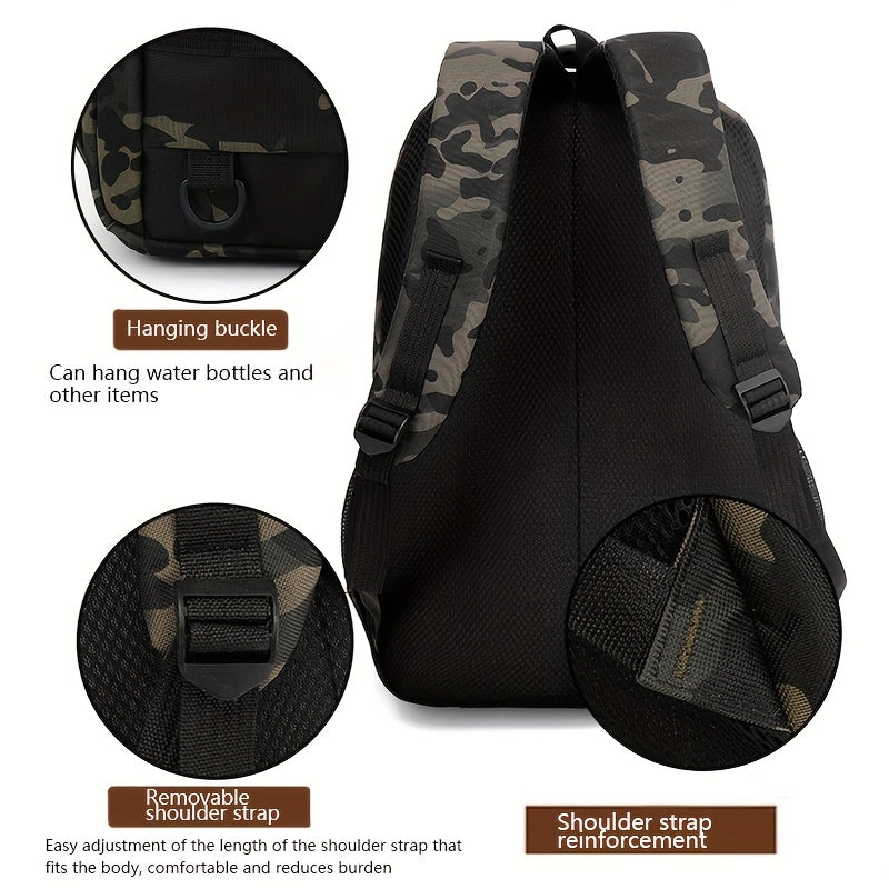 Sleek Urban, Men's Versatile Backpack for Travel, Camping Cycling - Large Capacity, Business Laptop Compartment, Durable Nylon