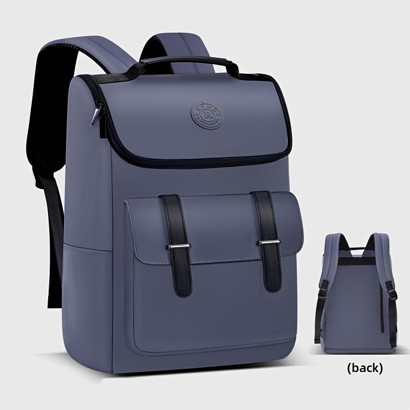 Men'S Large Capacity Laptop Backpack - Soft Shell, Durable Easy to Clean, Multi-Functional Casual Business Travel Bag with Zipper Closure, Hand Washable, Commute Essentials Casual Style Zippered Closure