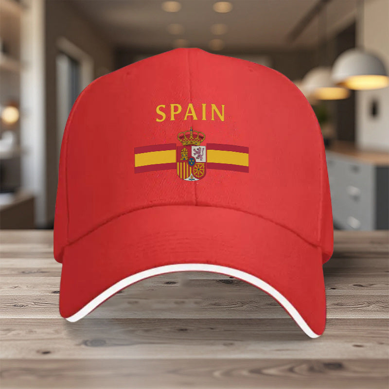 Men's Lightweight Adjustable Spanish Flag Sports Cap