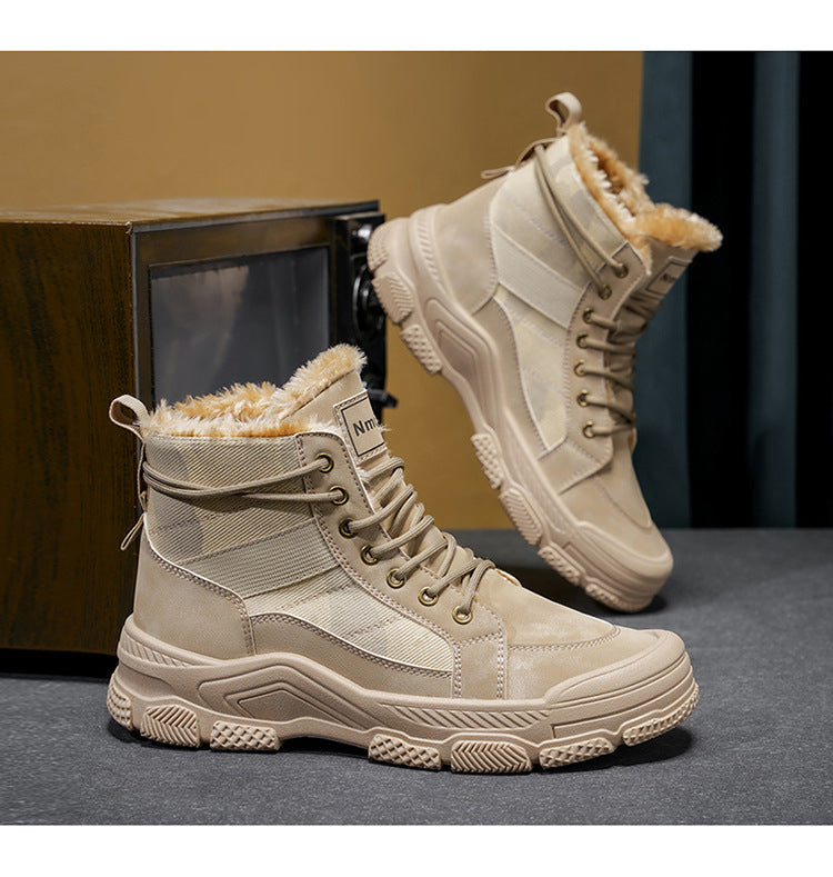 Men'S Winter Snow Boots - Thick Insulated Ankle Boots with Lace-Up Closure, Non-Slip PVC Sole - / - Cold Weather Shoes for Hiking, Outdoor