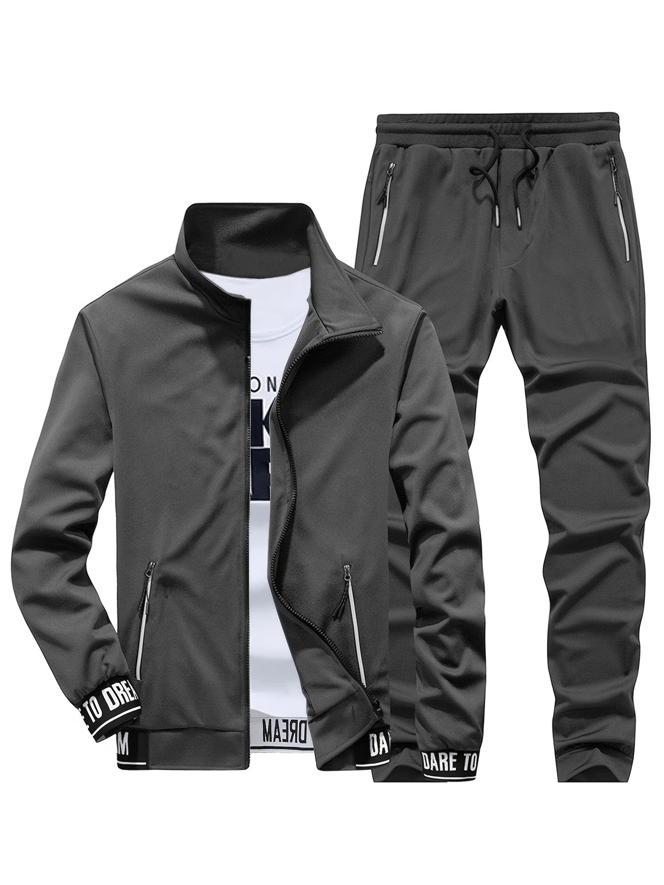 Spring and Autumn Outdoor Men's Sports Casual Suit with Jacket and Pants Two-Piece Set