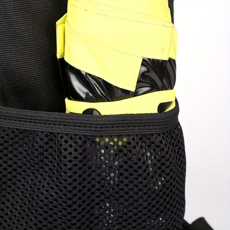 Stylish Black Nylon Backpack - Lightweight, High Quality, Large Capacity with Laptop Compartment, Adjustable Straps Mesh Pockets for School, Travel, and Work