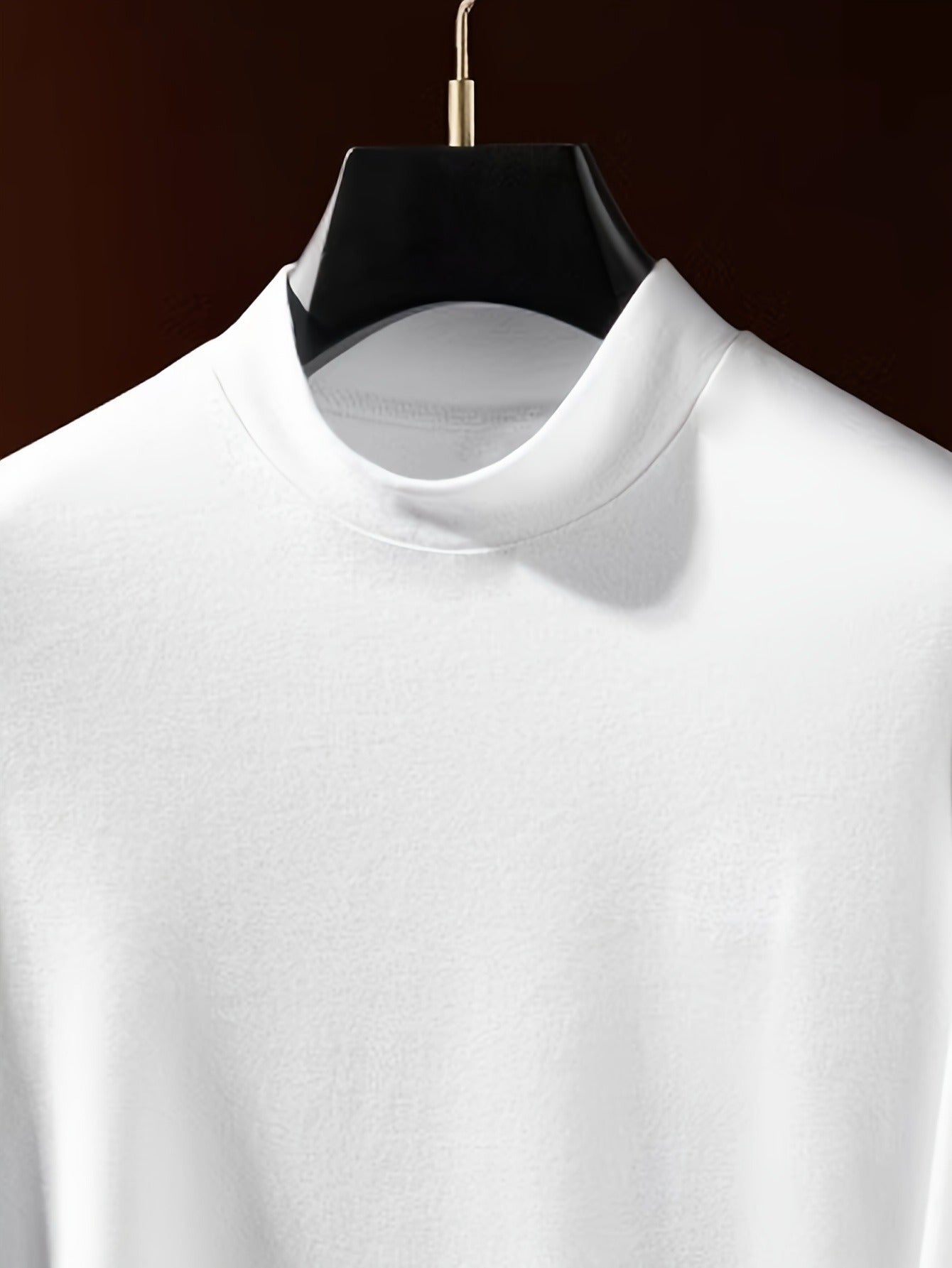Men's Spring/Autumn Semi-High Neck Simple Outdoor Versatile Long Sleeve T-Shirt