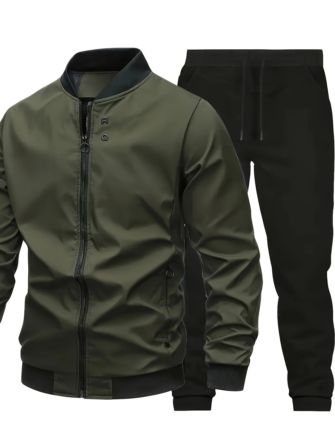 Star Blossom Men's Casual Sports Baseball Suit Pants Two-piece Set with Jacket and Trousers