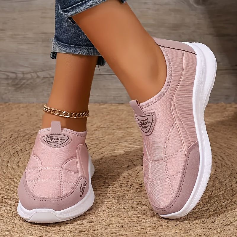 Women's Sneakers - Lightweight Breathable Sneakers with Non-Slip PU Sole, White Black Accents - Lace-Up Design for Gym, Everyday, Formal Events - All-Season Comfort Walking Shoes, Ladies Sneakers, Casual Footwear, Stylish F