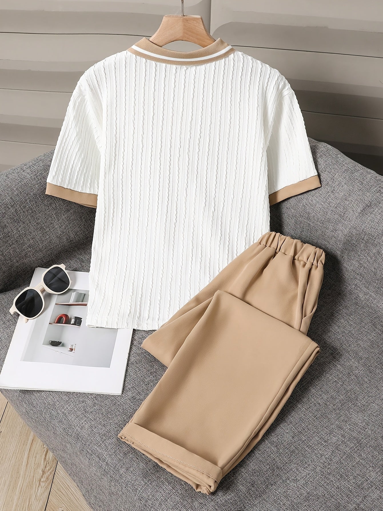 Boys' Casual Summer Polo Shirt & Khaki Trousers Set